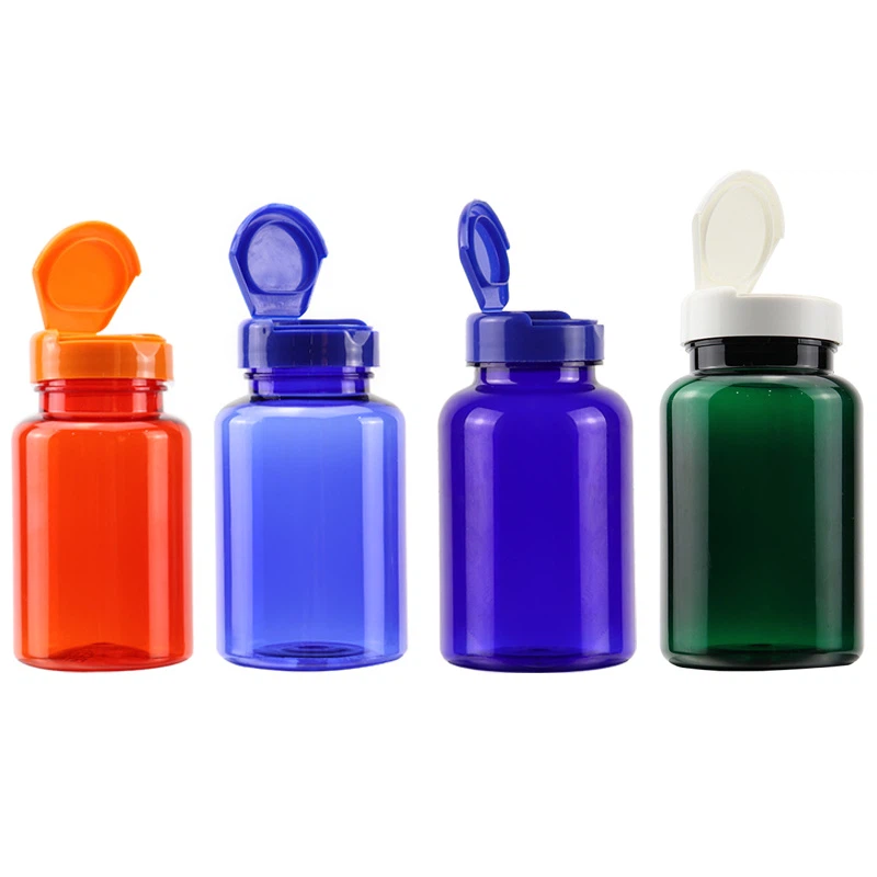 Leere Plastikmedizinflaschen mit Flip -Kappe